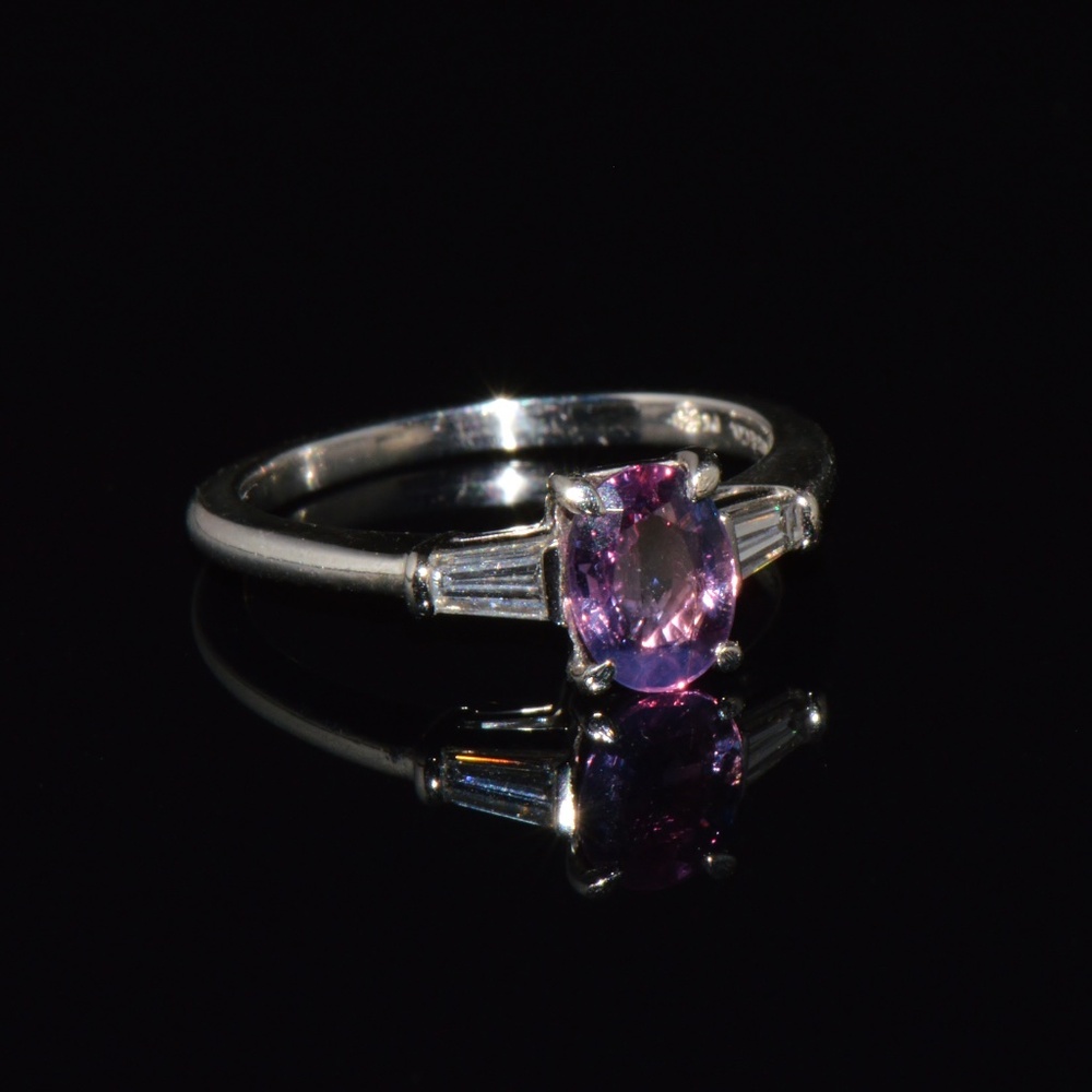 TIFFANY & CO. GIA CERTIFIED NATURAL 1.36CTS DIAMOND SAPPHIRE PLATINUM RING - Picture 12 of 15